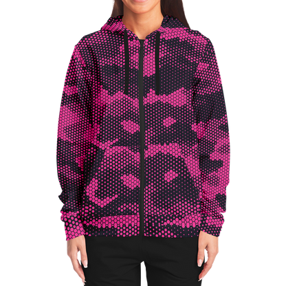 Zip-Up Hoodie | Digital Pink Camouflage