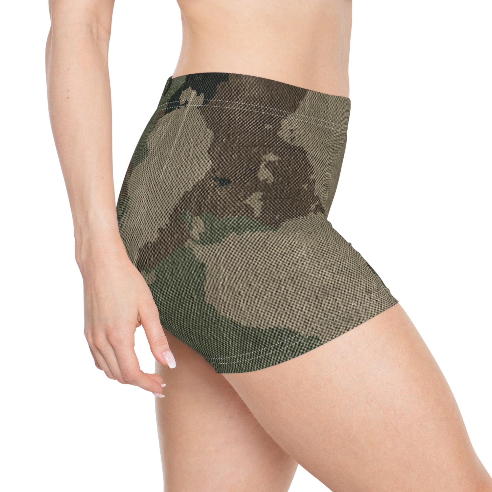 Women's Camo Shorts | Tight Fit | Dirty Brown Camouflage