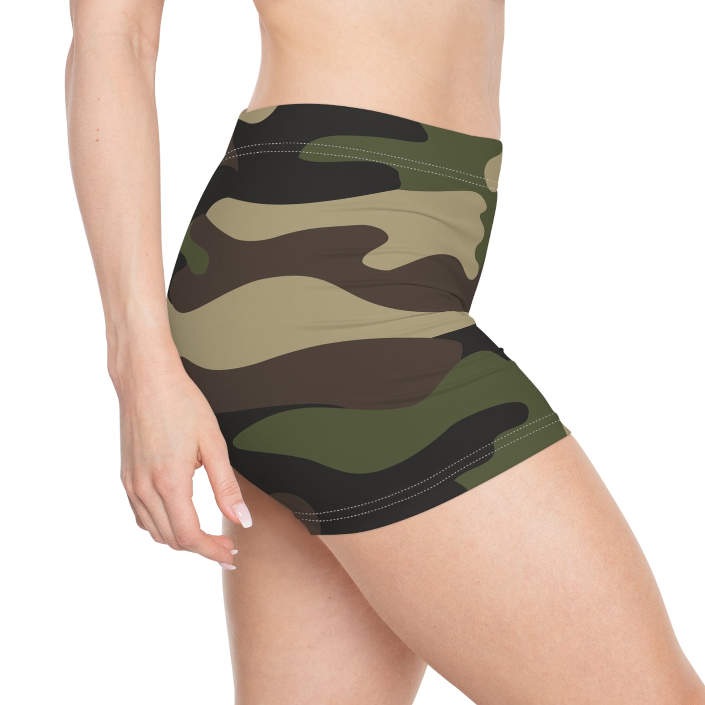 Women's Camo Shorts | Tight Fit | Classic Green Camouflage