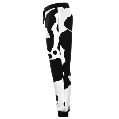 Camo Joggers | Unisex | Black & White Cow Camouflage