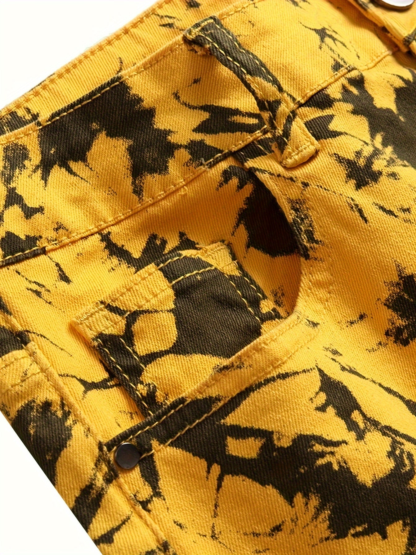 Men's Yellow Casual Slim Fit Jeans