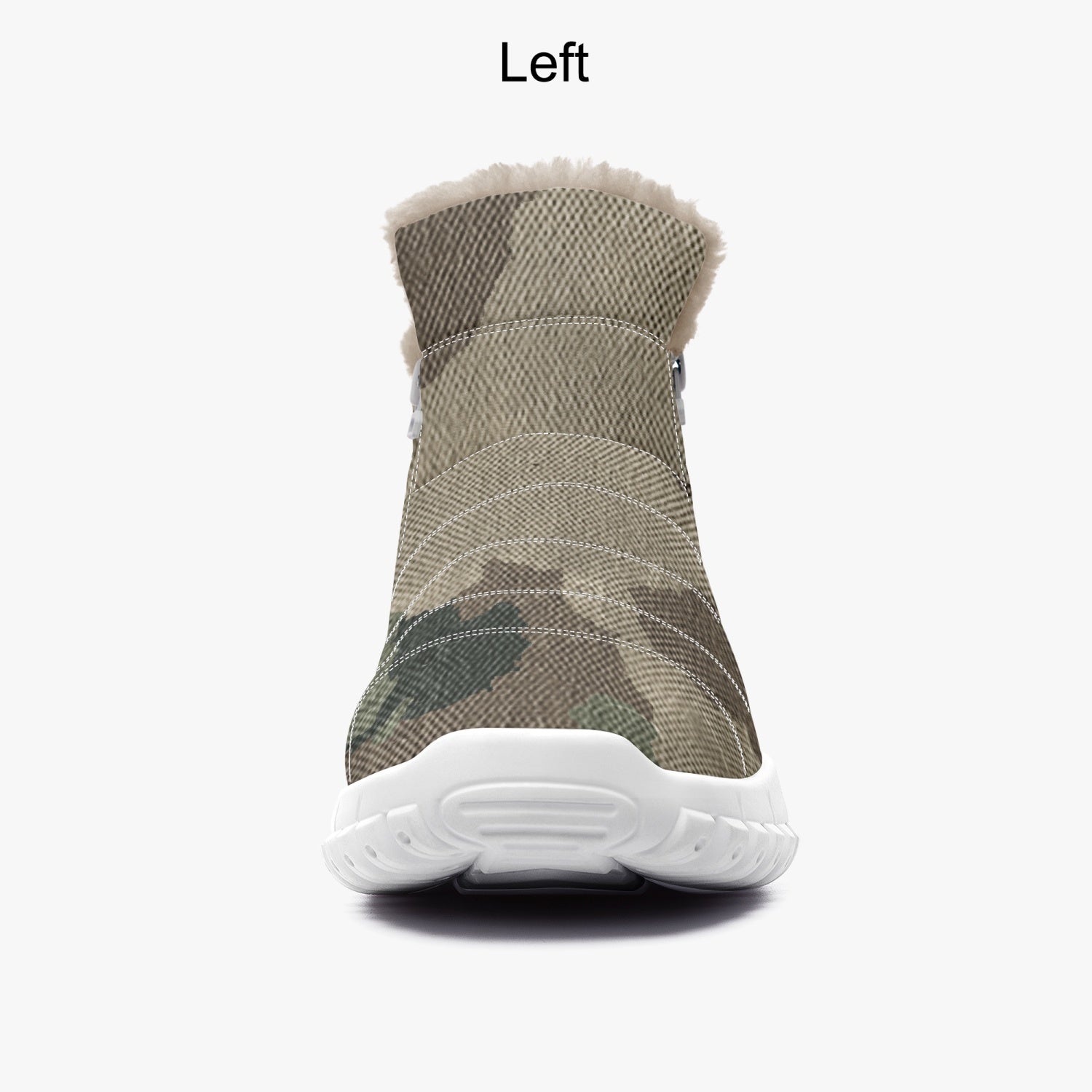 Camo Boots | Cotton-pad Fur Zipper Up | Dirty Brown