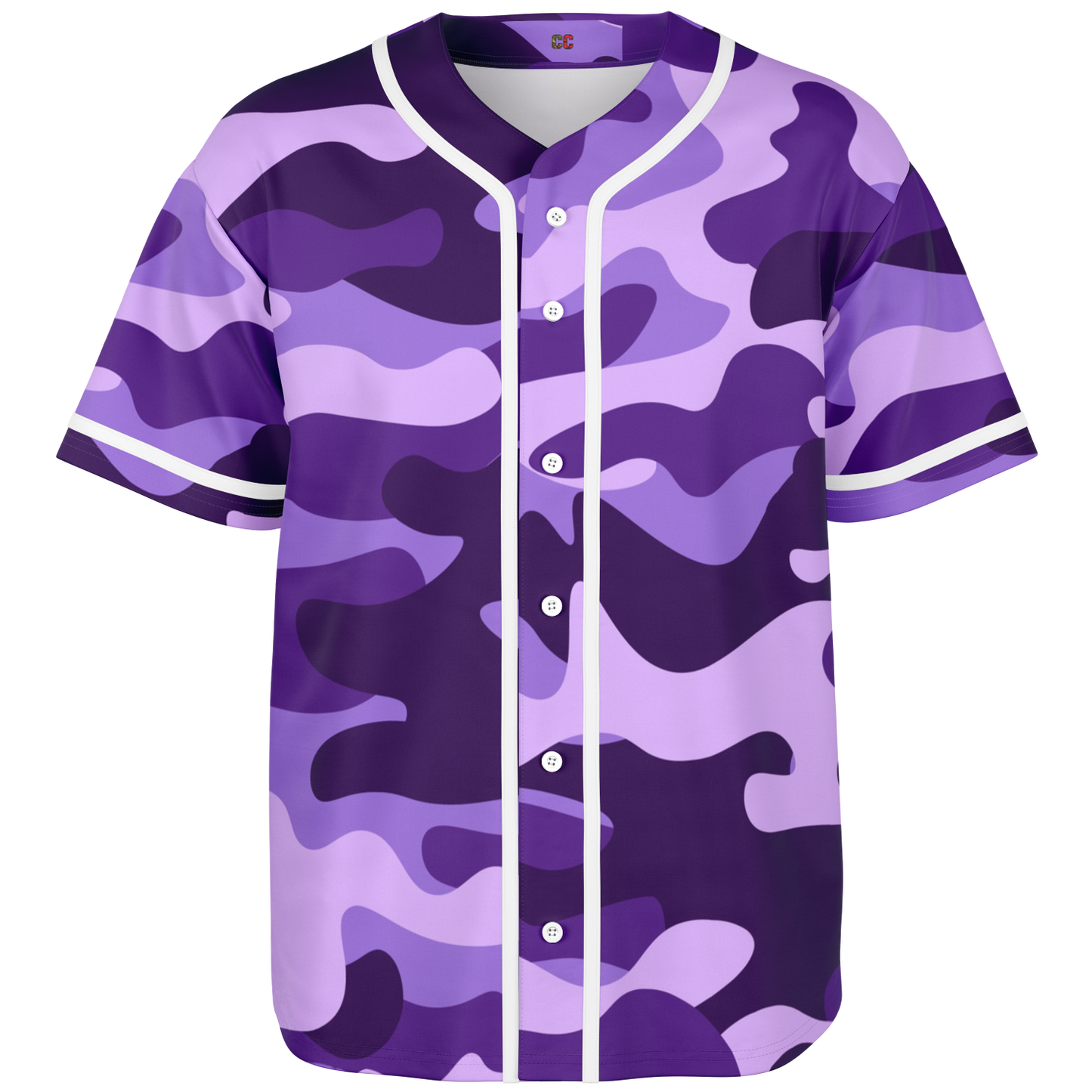 Camo Baseball Jersey | Purple, Blue & Mauve Camouflage