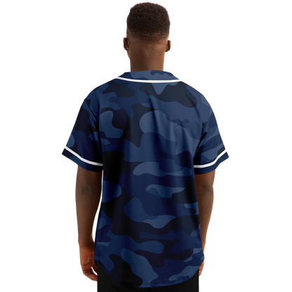 Camo Baseball Jersey | Deep Blue Camouflage