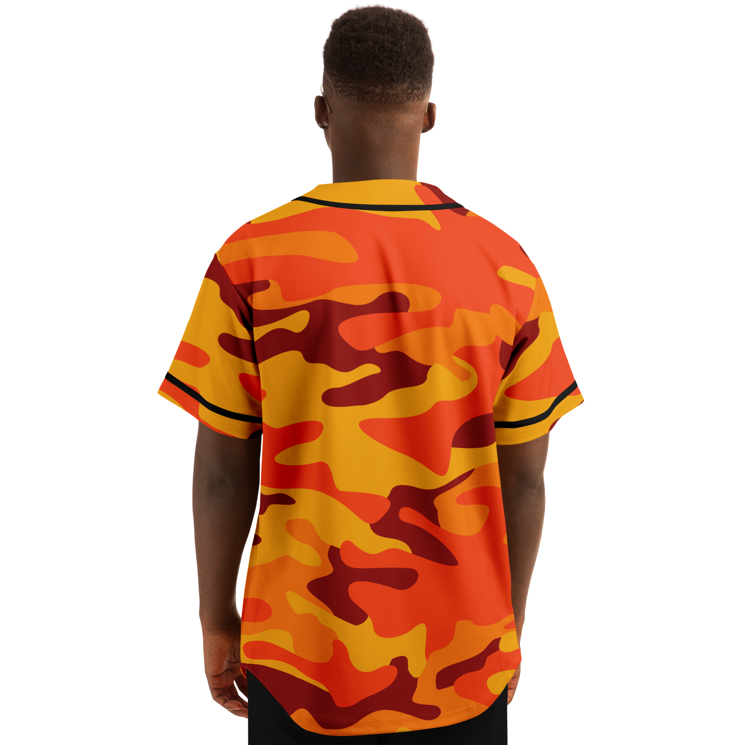 Camo Baseball Jersey | Orange & Red Camouflage