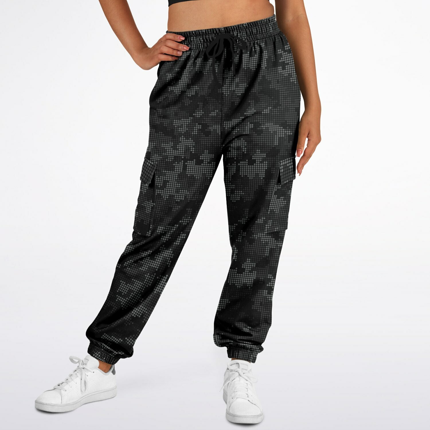 Black Camo Cargo Pants | Stylish Pixel Camouflage | Unisex