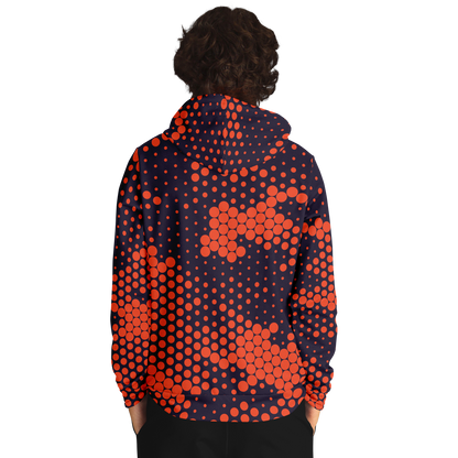 Camo Hoodie | Orange & Blue Digital Dotted Camouflage