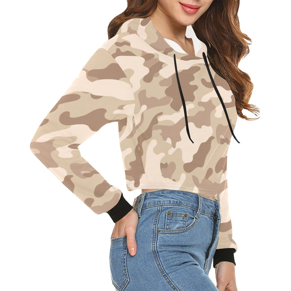 Cropped Camo Hoodie | Tight Fit | Desert Brown Camouflage