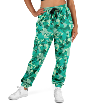 Cyan Green Camo Cargo Pants | Unisex