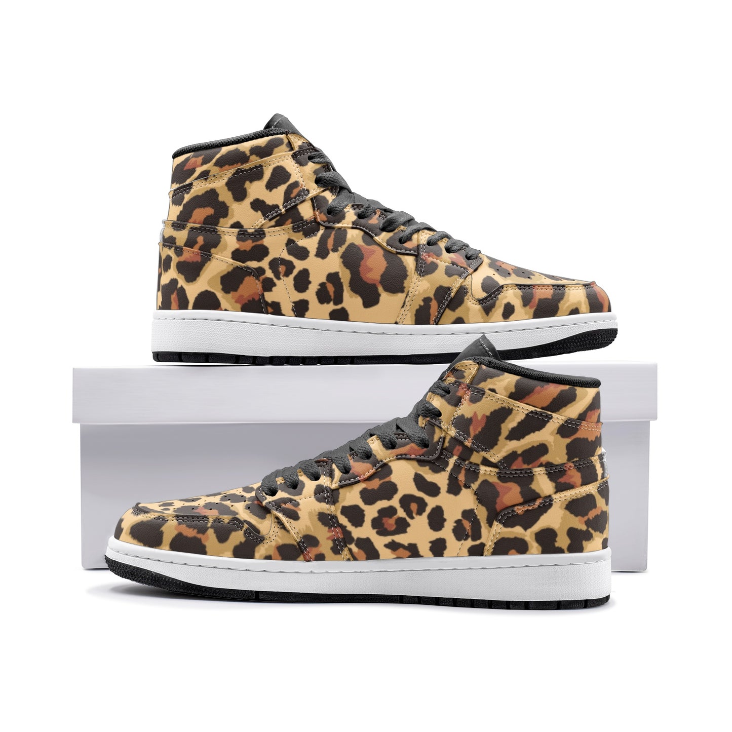 Leopard Sneakers AJ1 | High-top | Classic Brown & Black