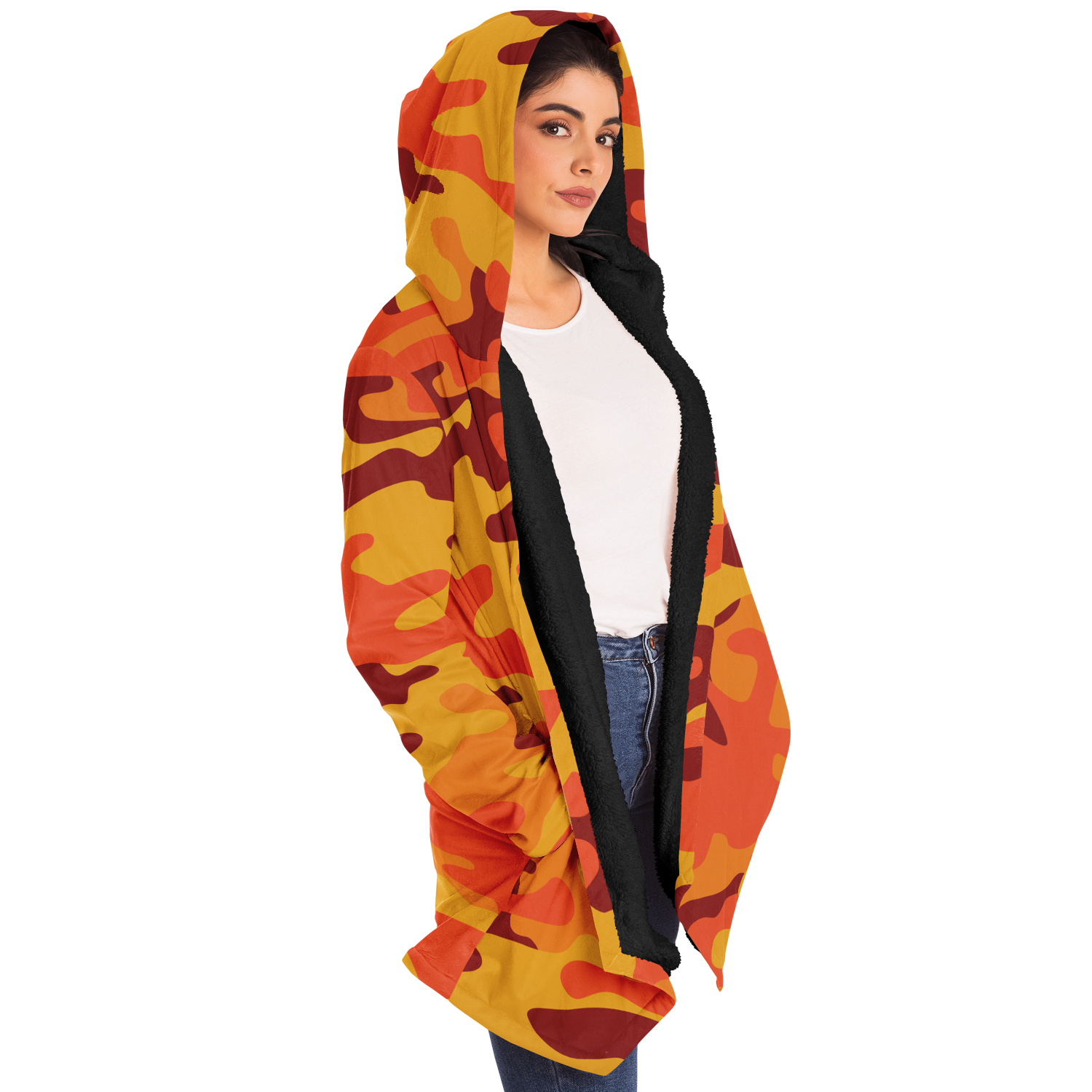 Camo Cloak | Orange & Red Camouflage | Microfleece