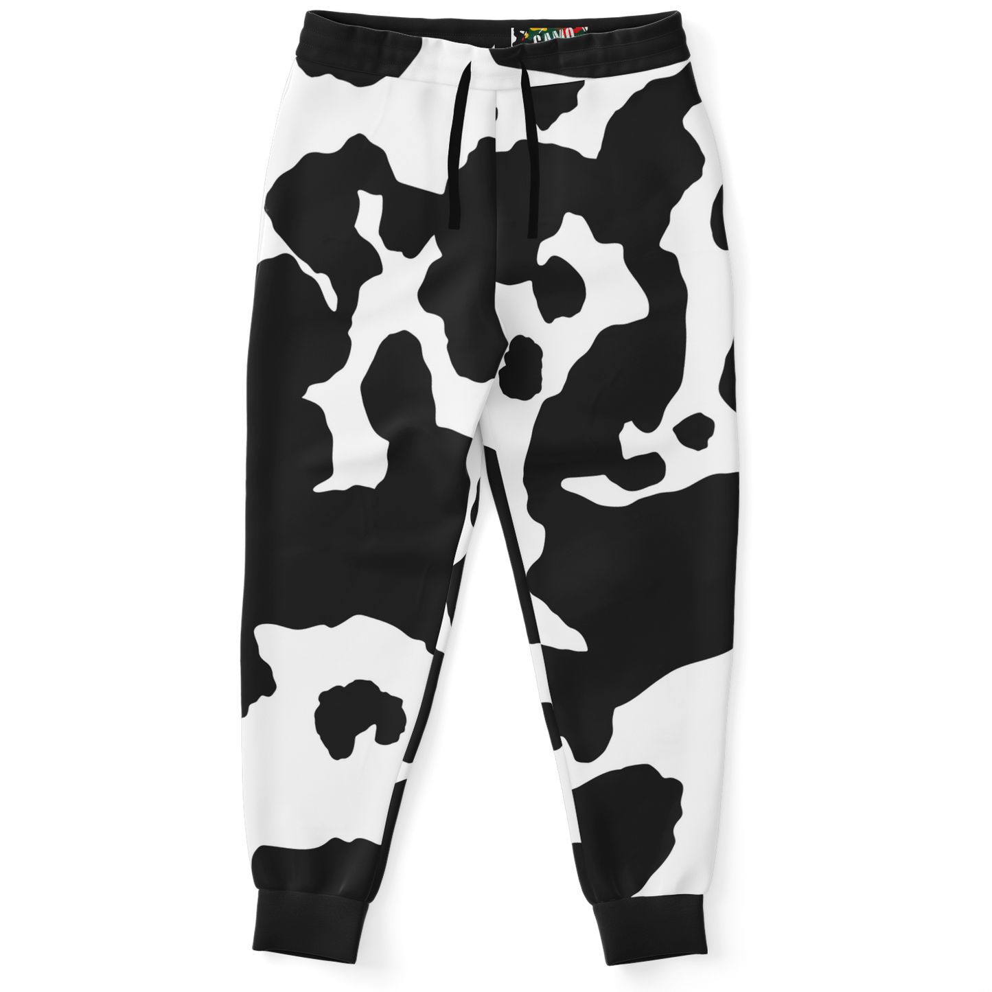 Camo Joggers | Unisex | Black & White Cow Camouflage