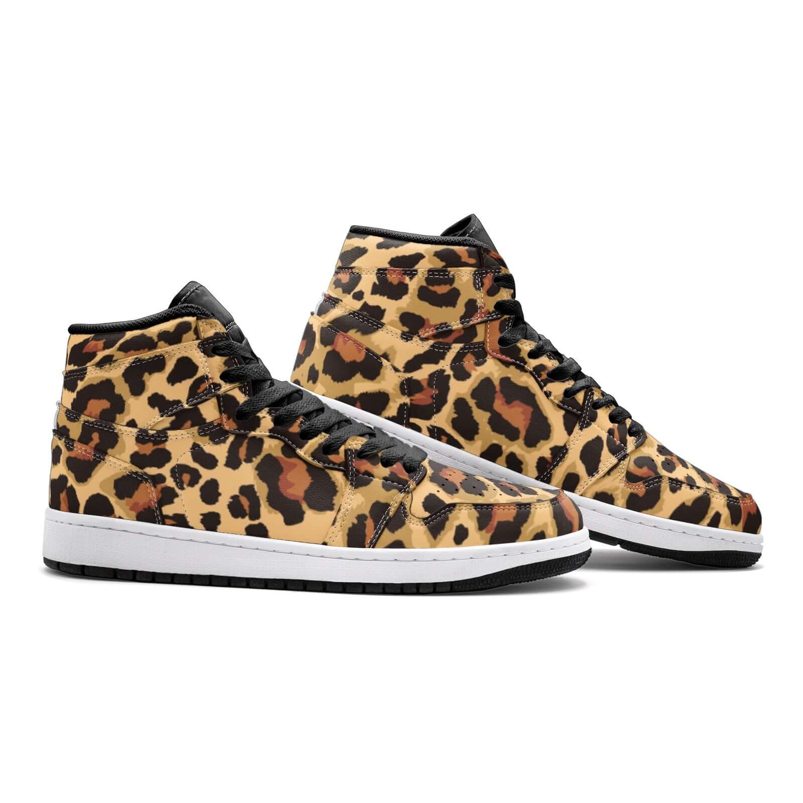 Leopard Sneakers AJ1 High top Classic Brown Black