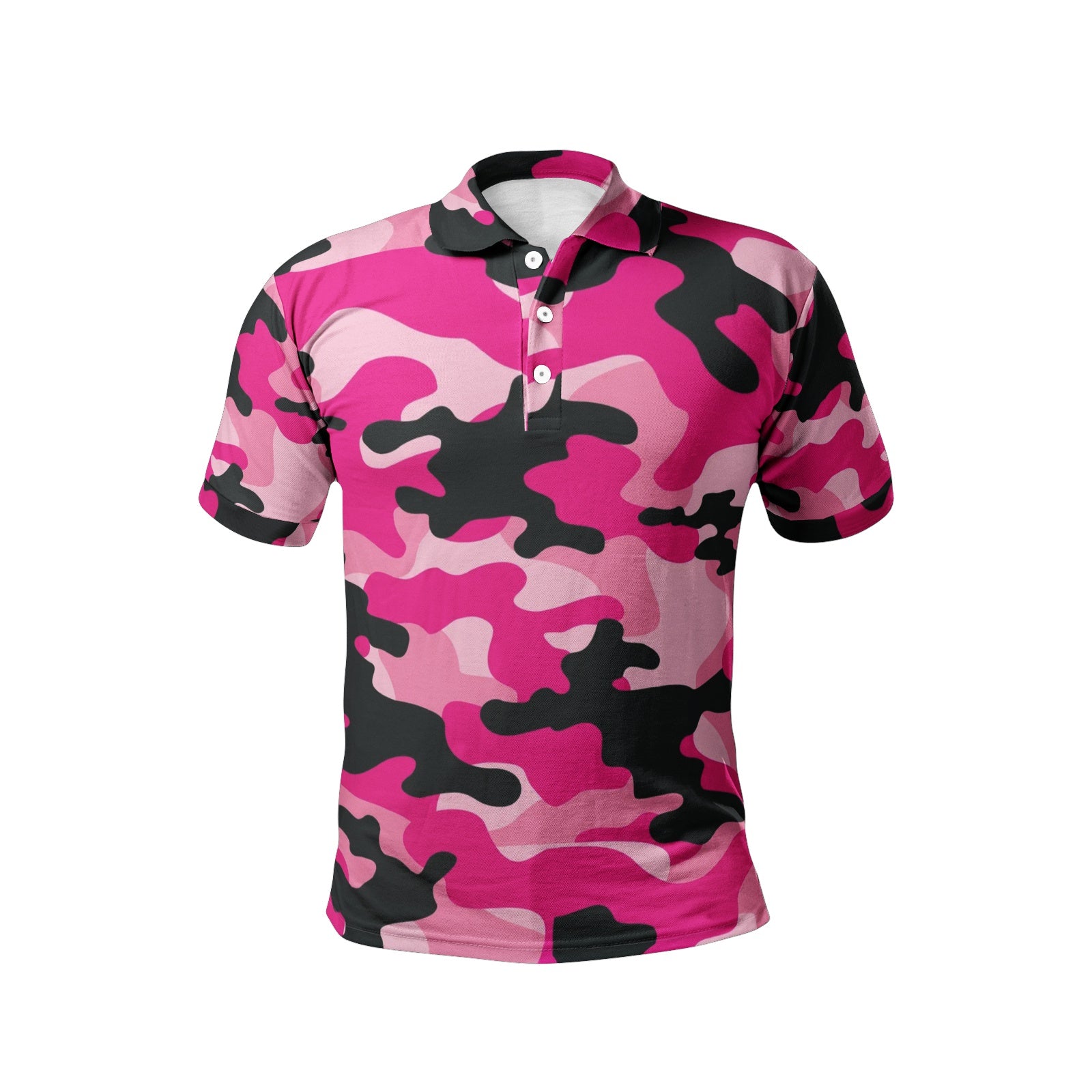 Pink Camo Golf Shirt | Candy, Black, & Cerise Camouflage