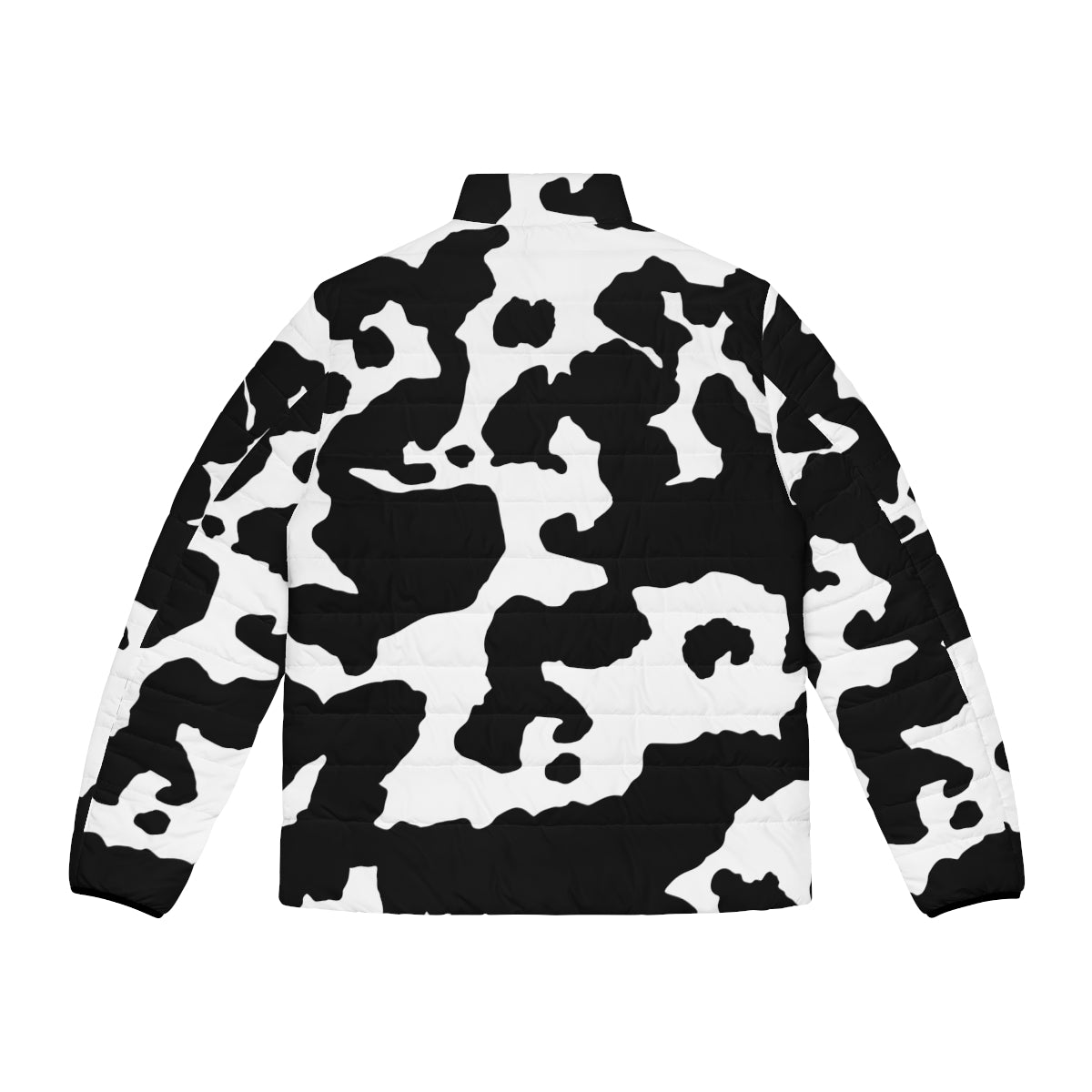 Men's Camo Puffer Jacket | Black & White Cow