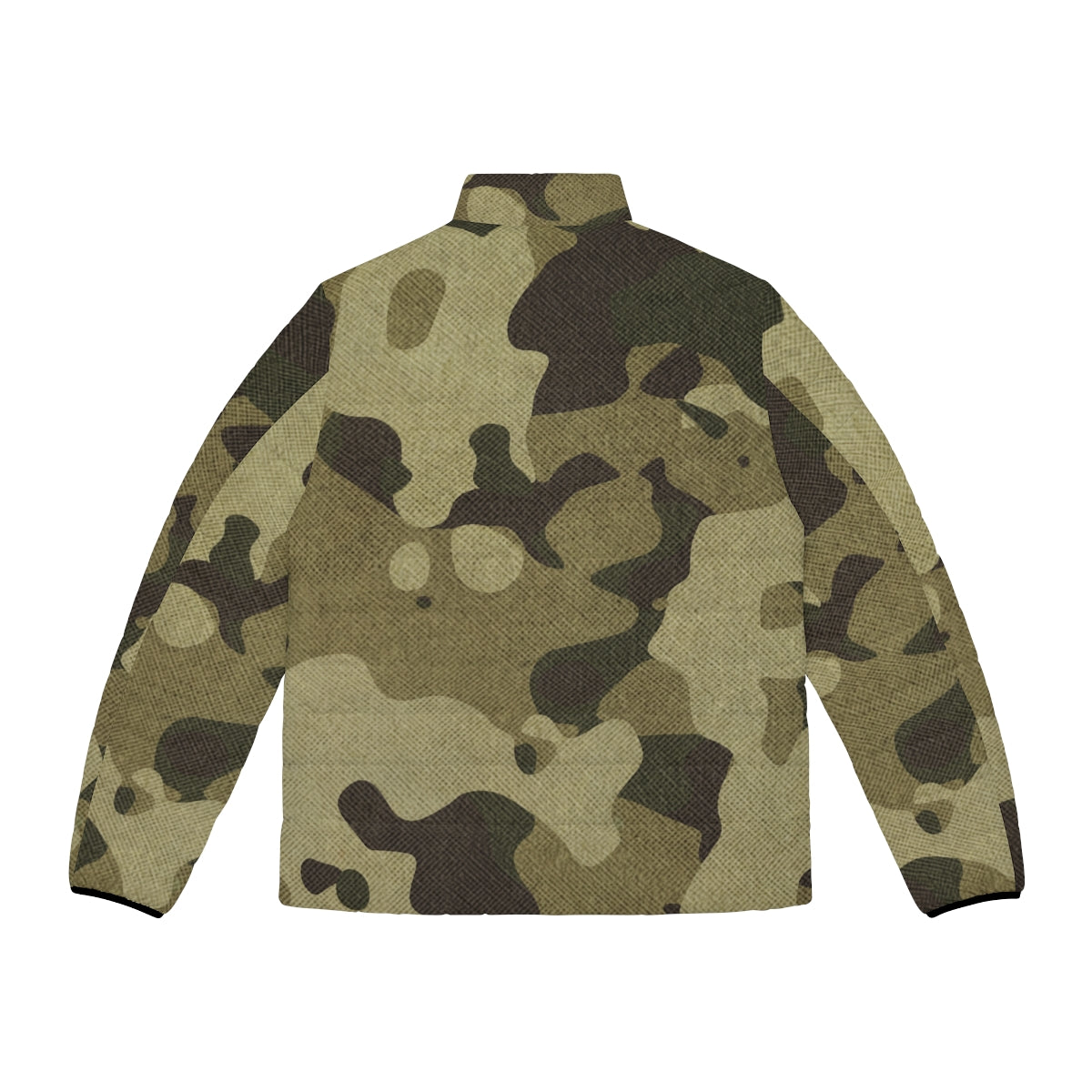 Men's Camo Puffer Jacket | Green Fabric Camouflage