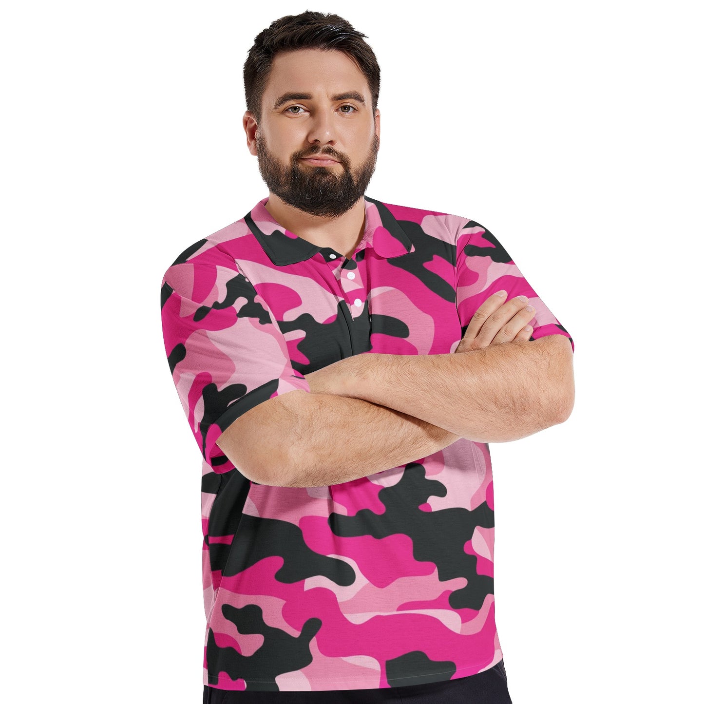 Pink Camo Golf Shirt | Candy, Black, & Cerise Camouflage