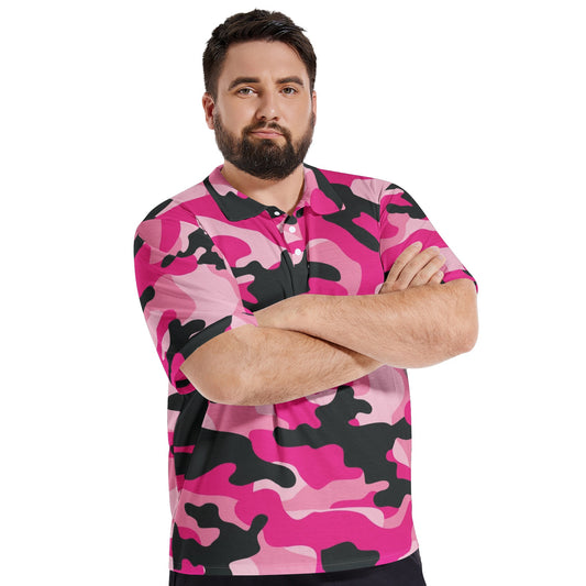 Pink Camo Golf Shirt | Candy, Black, & Cerise Camouflage