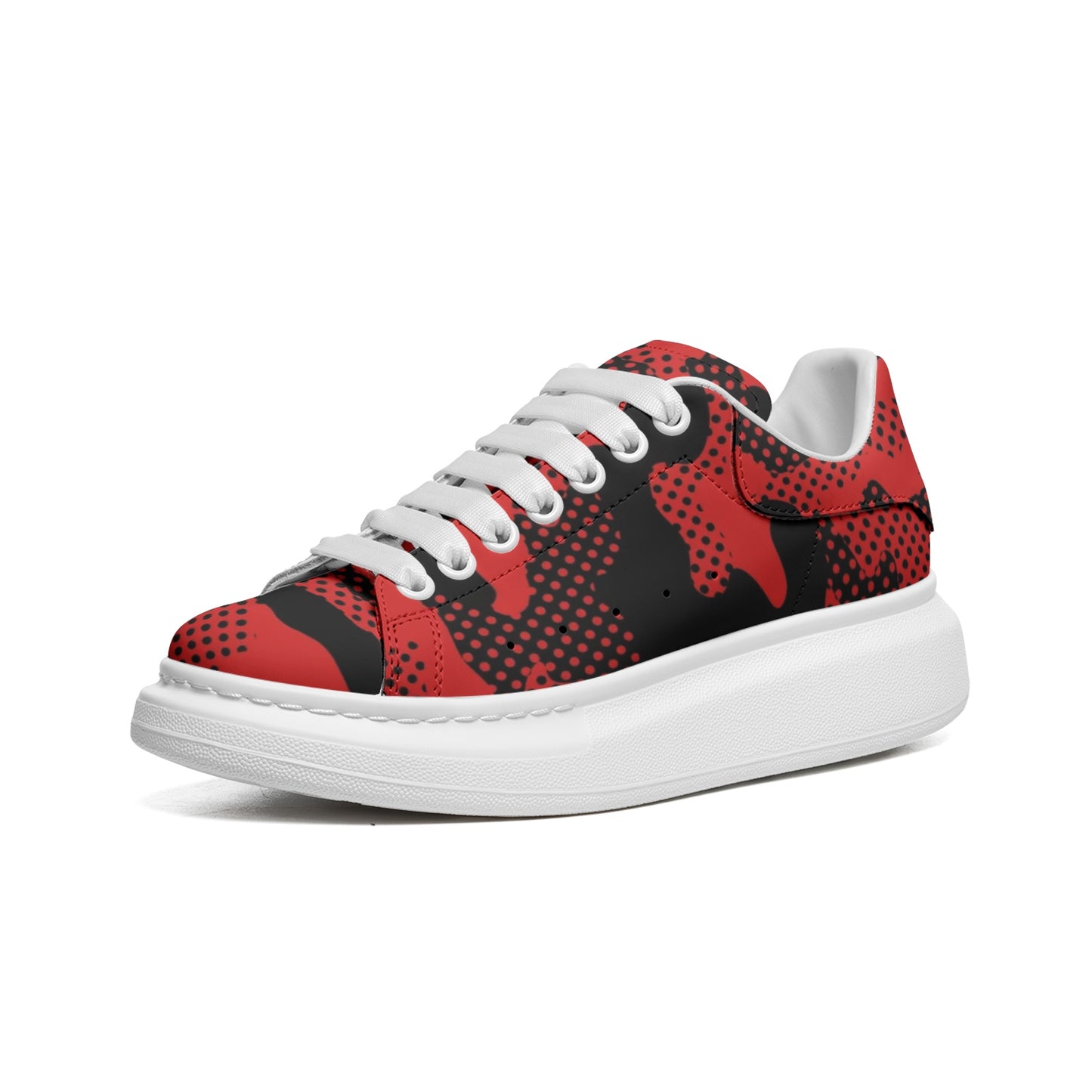 Oversized McQueen Sneakers | Black & Red Pixel Camo