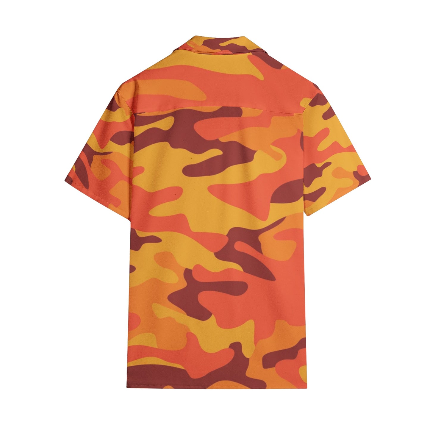 Cotton Camo Shirt For Men | Orange & Red Short-Sleeve