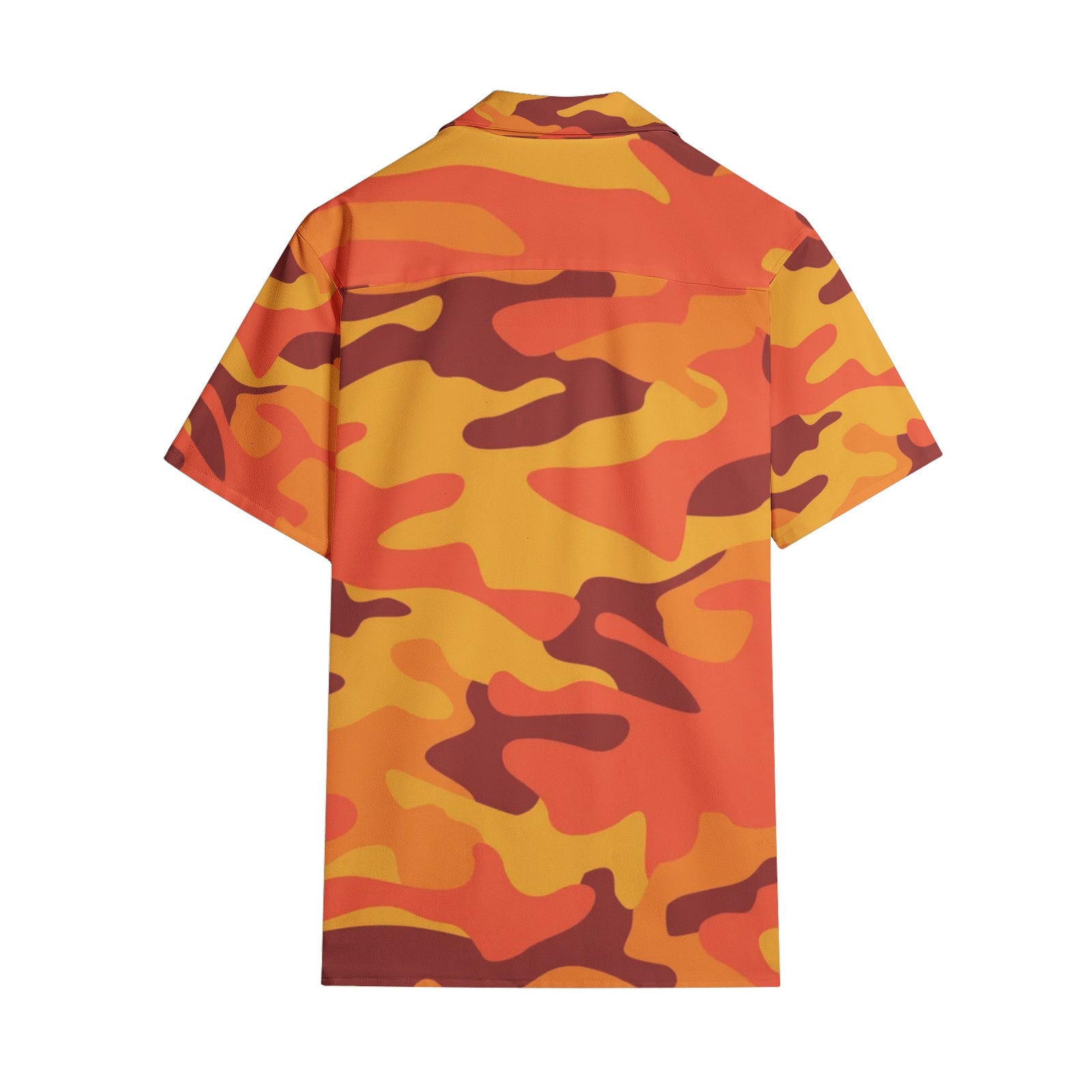 Cotton Camo Shirt For Men | Orange & Red Short-Sleeve