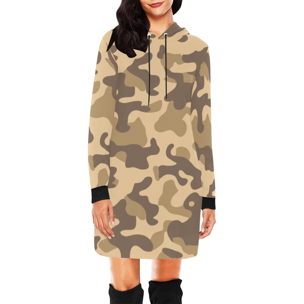 Camo Hoodie Dress | Khaki Camouflage