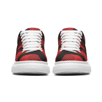 Oversized McQueen Sneakers | Black & Red Pixel Camo