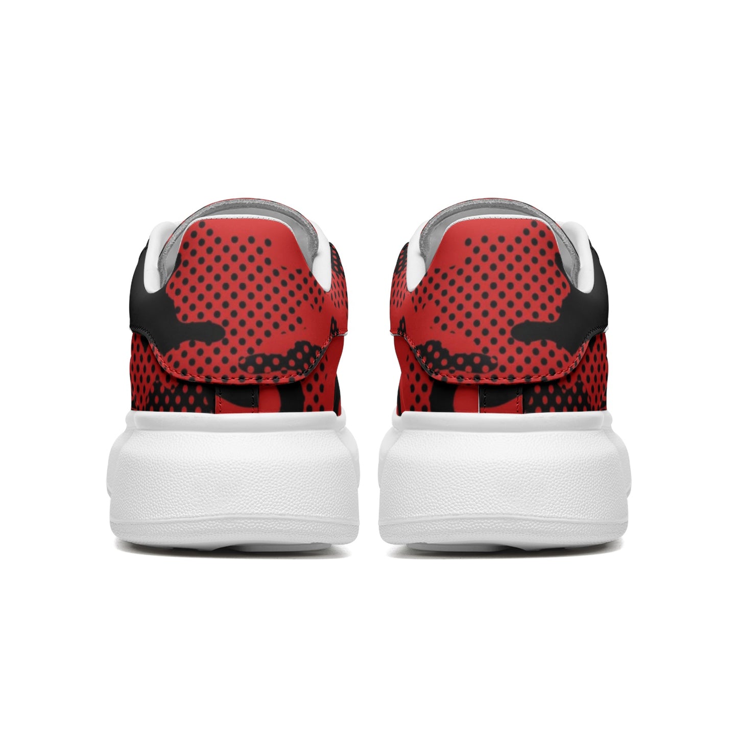 Oversized McQueen Sneakers | Black & Red Pixel Camo