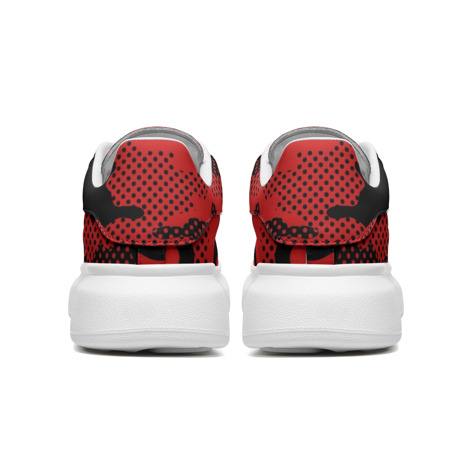 Oversized McQueen Sneakers | Black & Red Pixel Camo