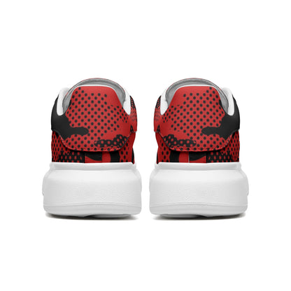 Oversized McQueen Sneakers | Black & Red Pixel Camo