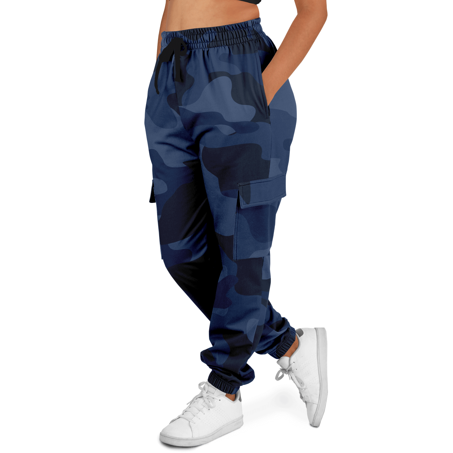 Camo Cargo Pants | Unisex | Deep Blue Camouflage