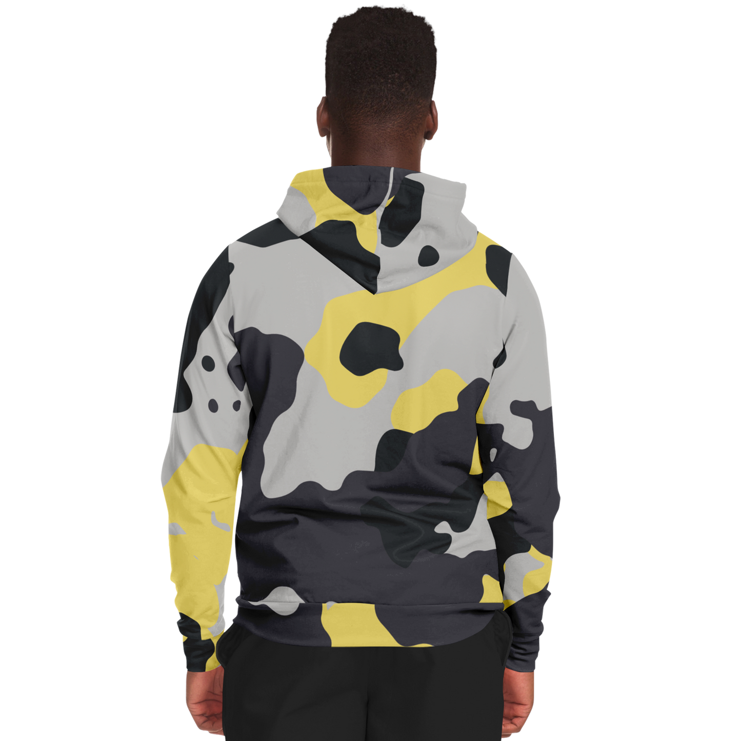 Zip-Up Hoodie | Yellow, Black & Silver Camouflage