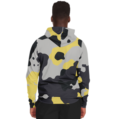 Zip-Up Hoodie | Yellow, Black & Silver Camouflage