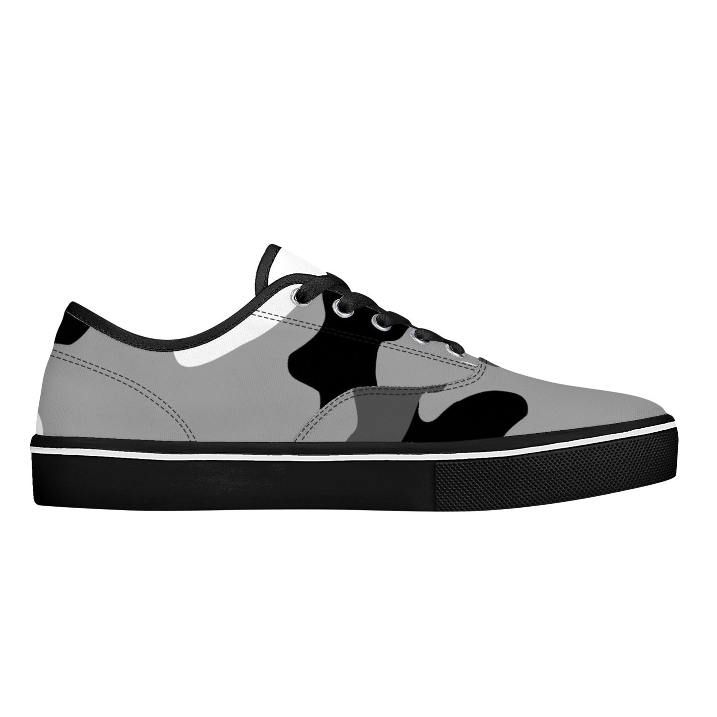 Camo Skate Shoes | Gray, Black, and White Camouflage