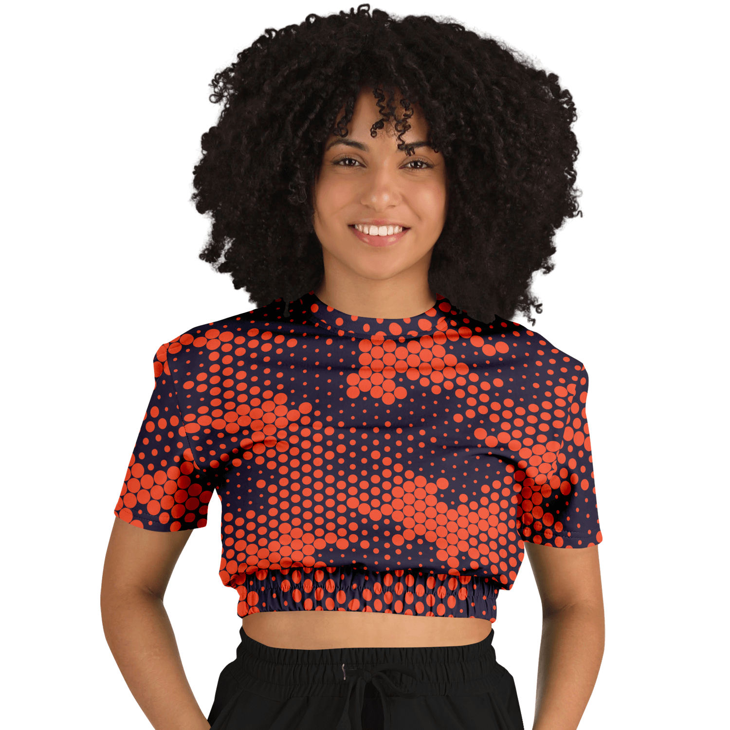 Camo Crop Top Sweatshirt | Orange & Blue Digital Camouflage