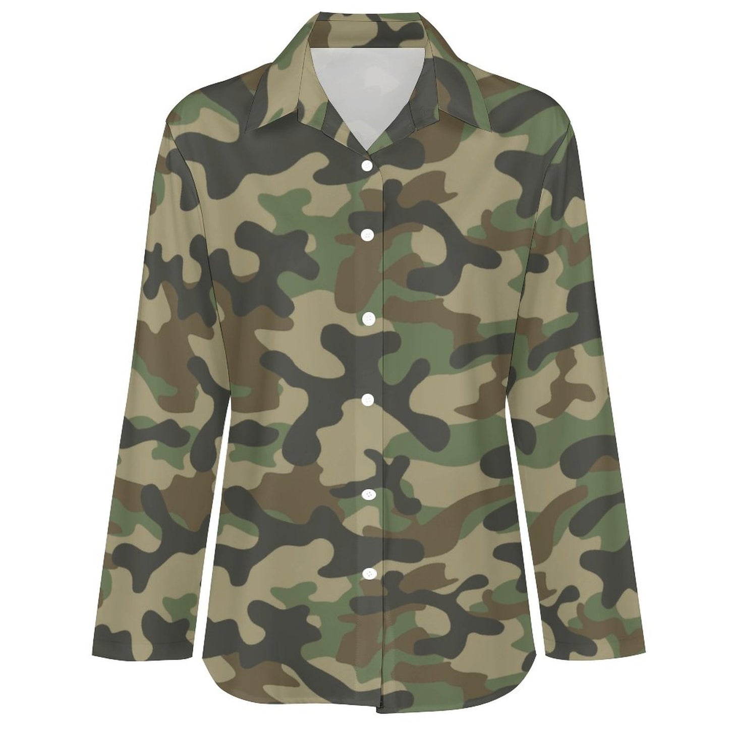 Women's Button-Up Camo Shirt | Military Brown