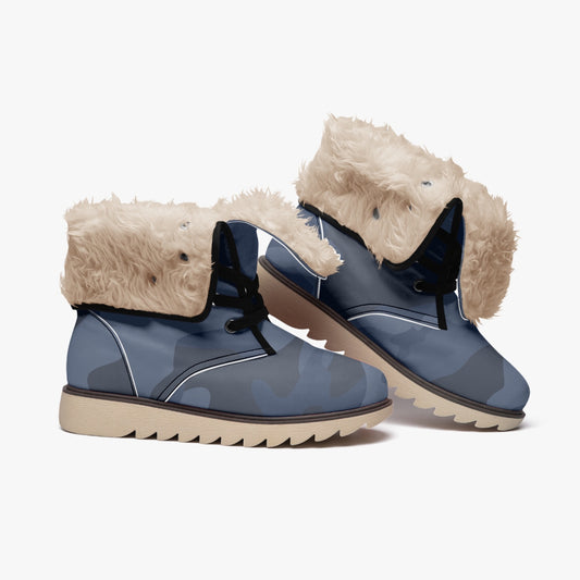 Camo Boots | Deep Blue Cotton-Pad Fur Lining