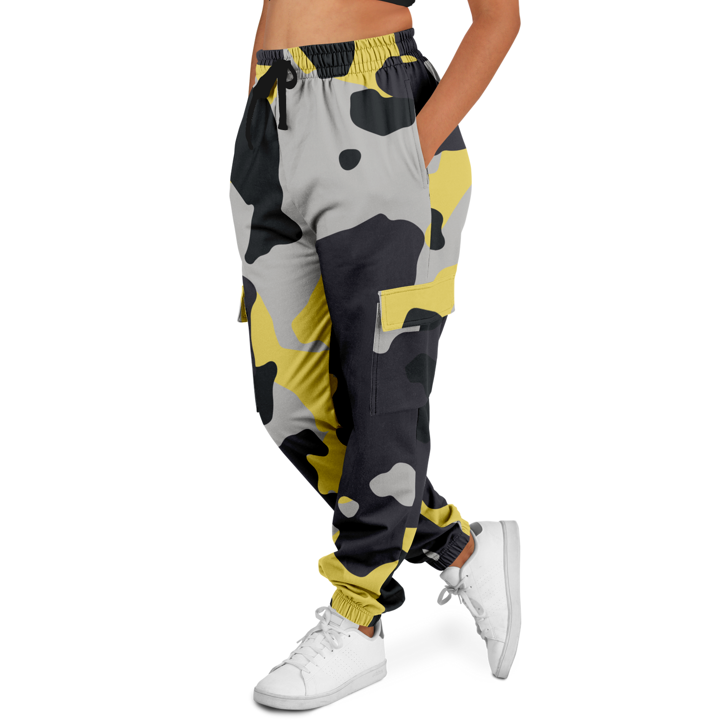 Camo Cargo Pants | Unisex | Yellow, Black & Silver Camouflage