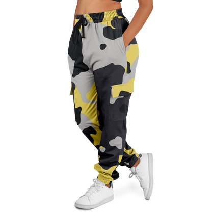 Camo Cargo Pants | Unisex | Yellow, Black & Silver Camouflage