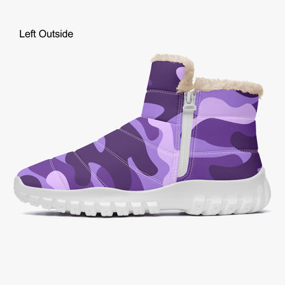 Camo Boots | Cotton-pad Fur Zipper Up | Purple and Blue