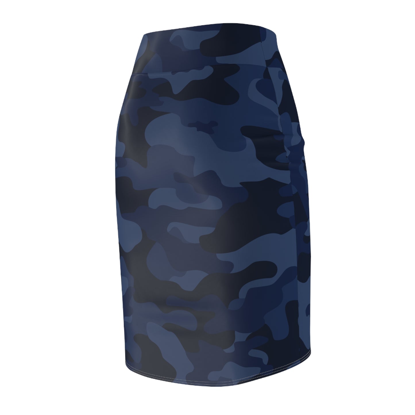 Camo Mini Skirt | Pencil Cut | Deep Blue