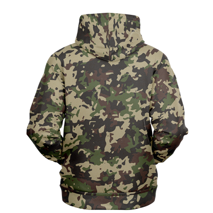 Military Brown Hoodie | Khaki, Gray and Lava Mixed Camo