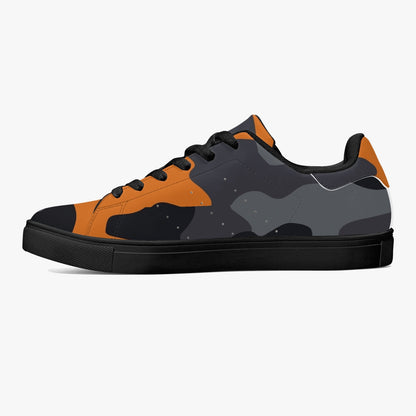 Camo Sneakers | Classic Low-Top | Orange, Black, & Gray