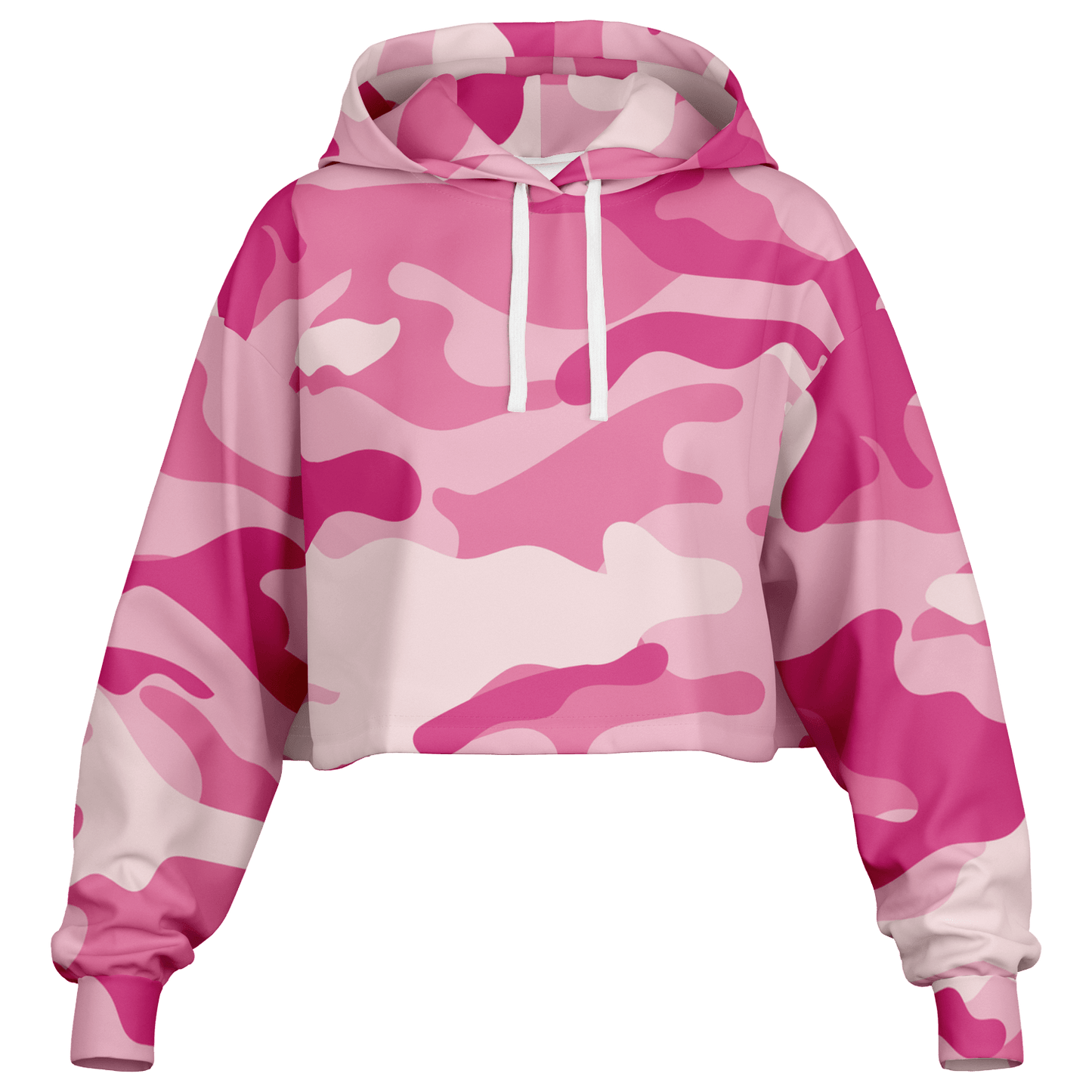 Cropped Hoodie For Women | Lavender Pink Camouflage