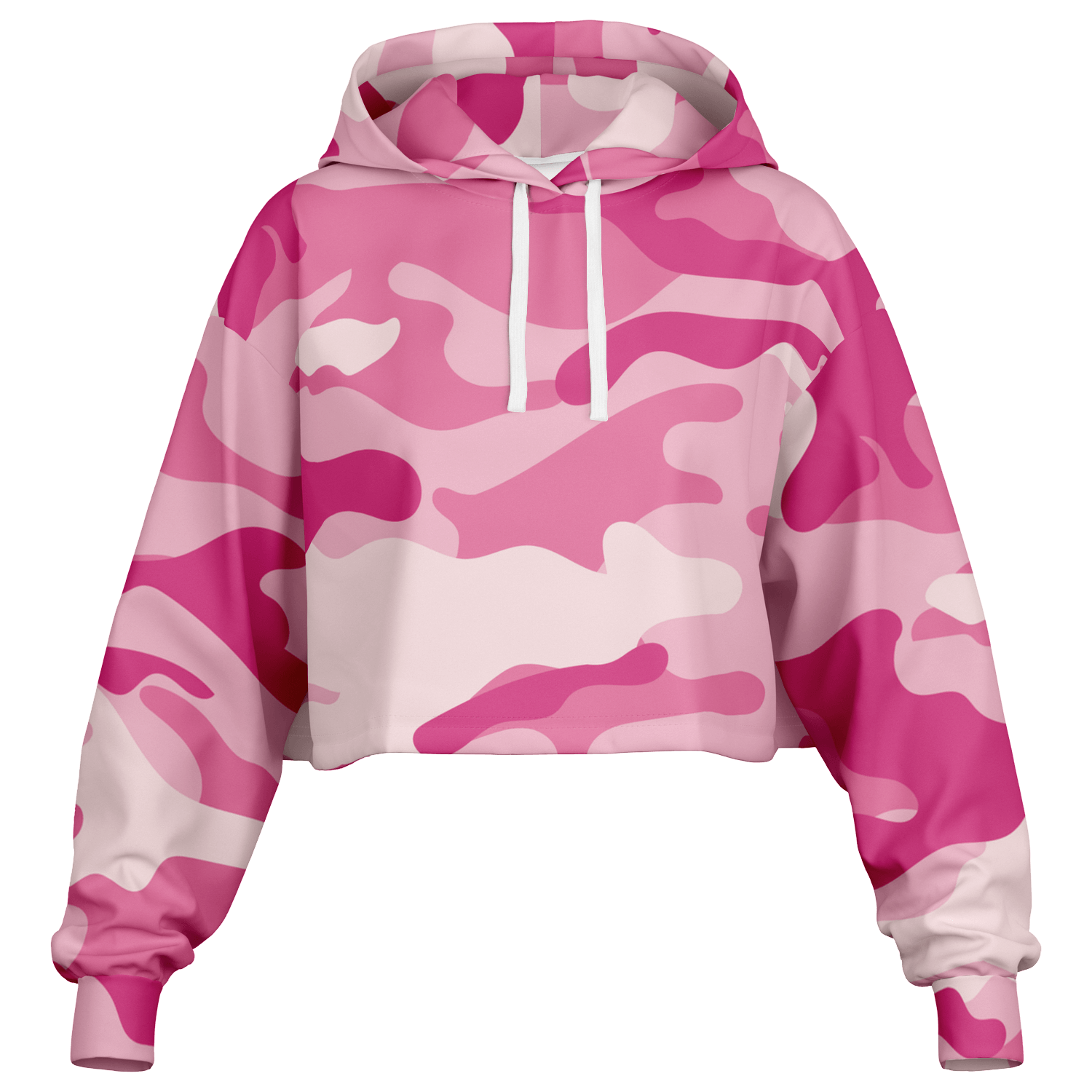 Cropped Hoodie For Women | Lavender Pink Camouflage