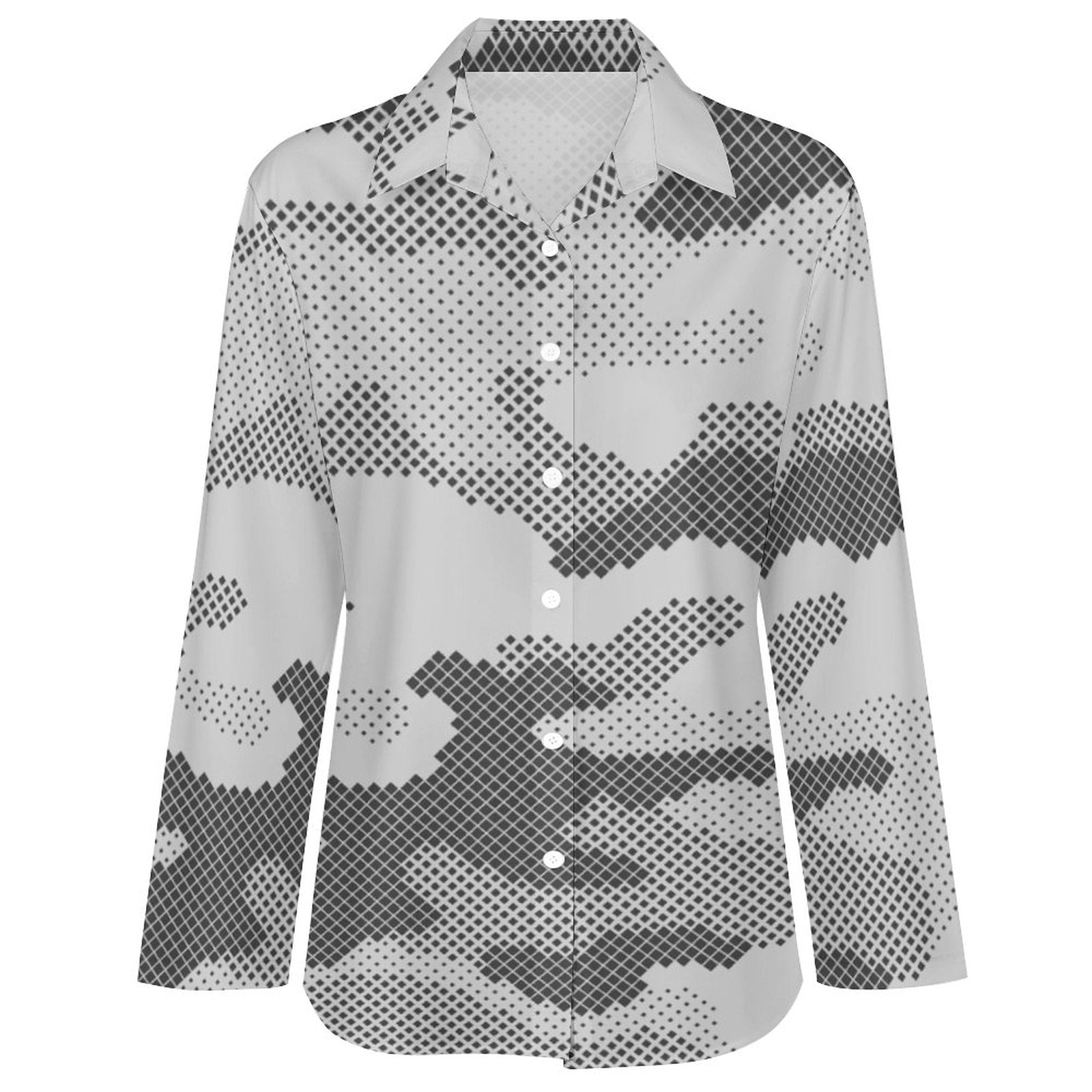 Women's Button-Up Camo Shirt | Gray Digital