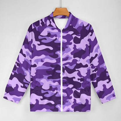 Camo Shirt | Raglan Zip-up | Purple, Blue and Mauve