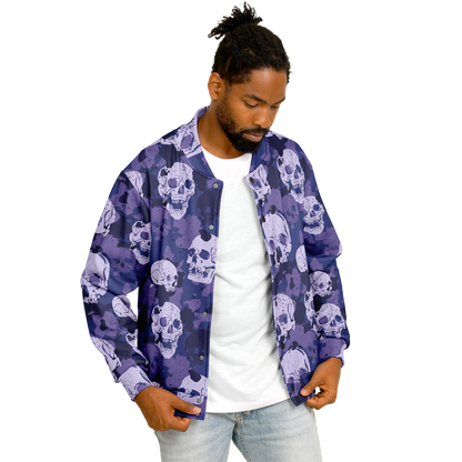 Blue Skulls Baseball Jacket | Camo Inspired