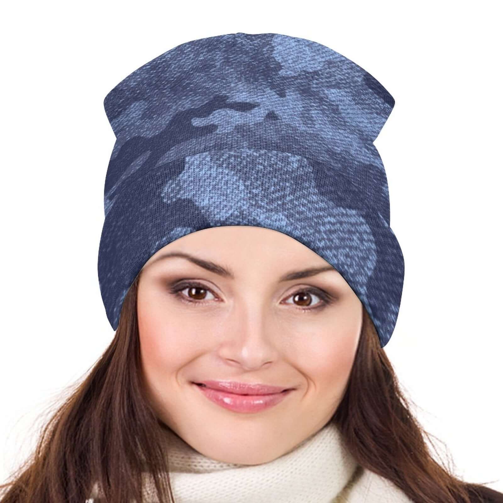 Camo Beanie | Denim Blue Camouflage