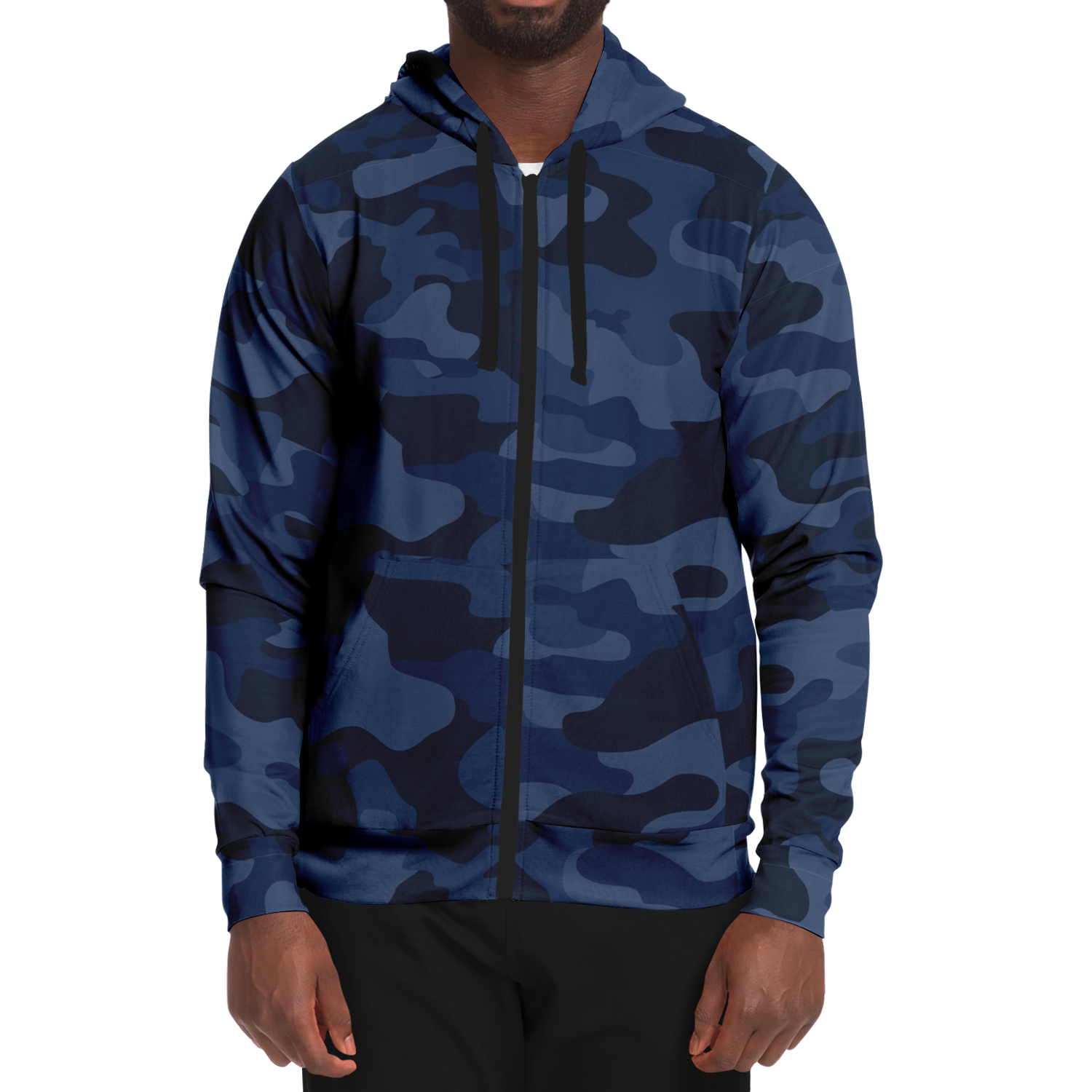 Zip-Up Hoodie | Deep Blue Camouflage